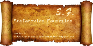 Stefanovics Fausztina névjegykártya